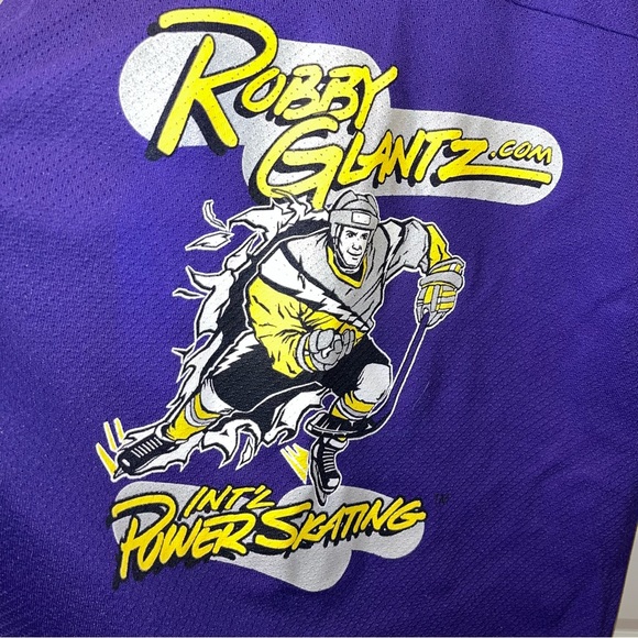 CCM Robby Glantz int’l power skating hokey jersey (autograph) sz S purple color - Picture 2 of 10